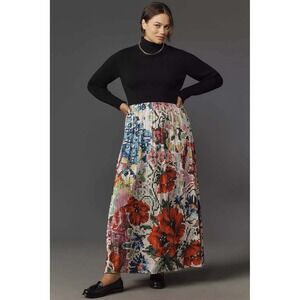 Anthropologie Thea Twofer Maxi Dress Ribbed Knit Long Sleeve Boho Sweater Size L